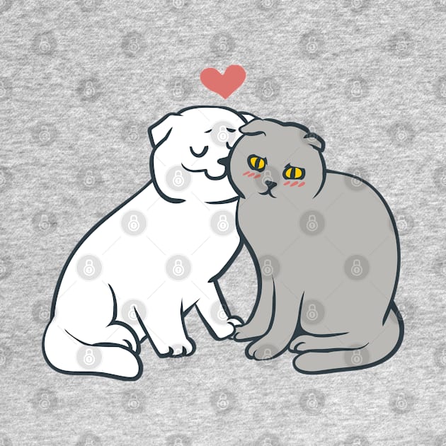 Scottish Fold Kisses by huebucket